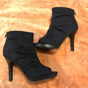 Black peep toe booties SIZE 9